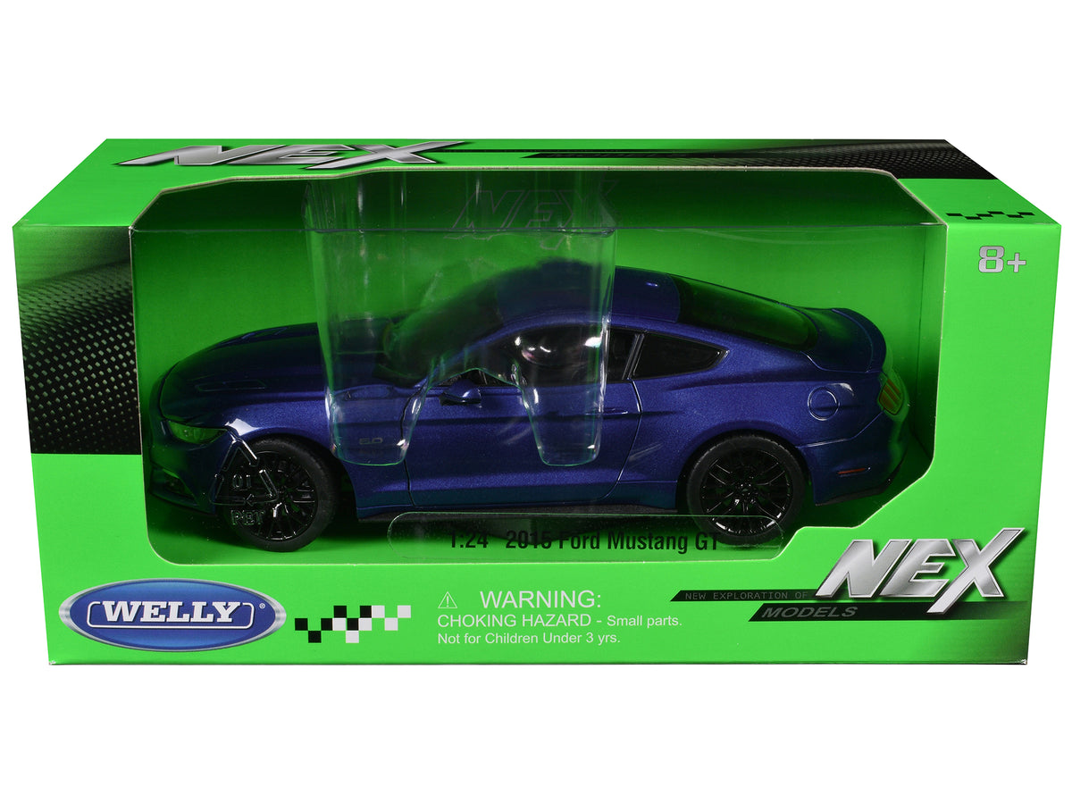 2015 Ford Mustang GT 5.0 Blue Metallic "NEX Models" Series 1/24 Diecast by Welly