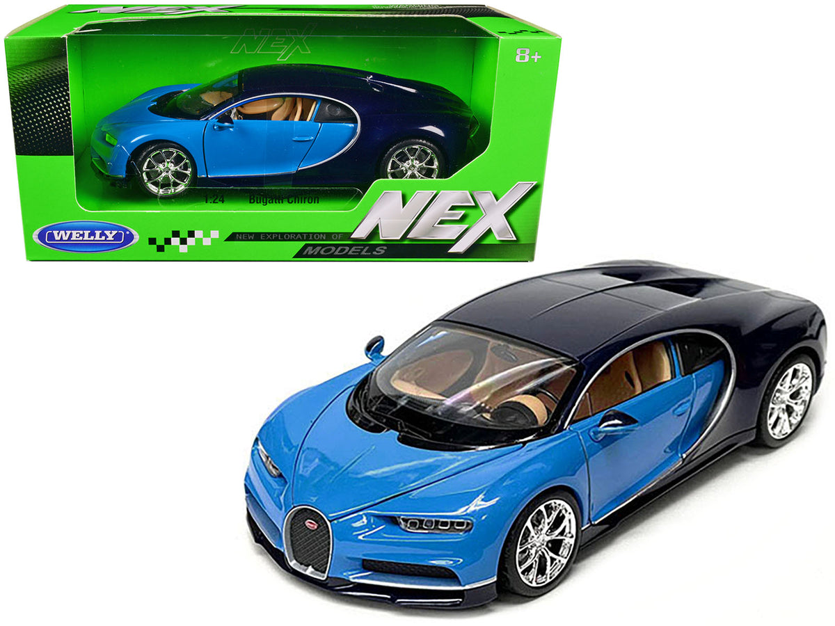 Bugatti Chiron Blue and Dark Blue Two-Tone "NEX Models" Series 1/24 Diecast