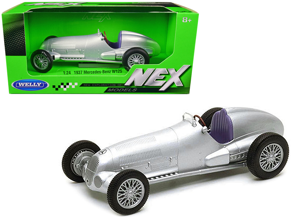 1937 Mercedes-Benz W125 Silver Metallic "NEX Models" Series 1/24 Diecast