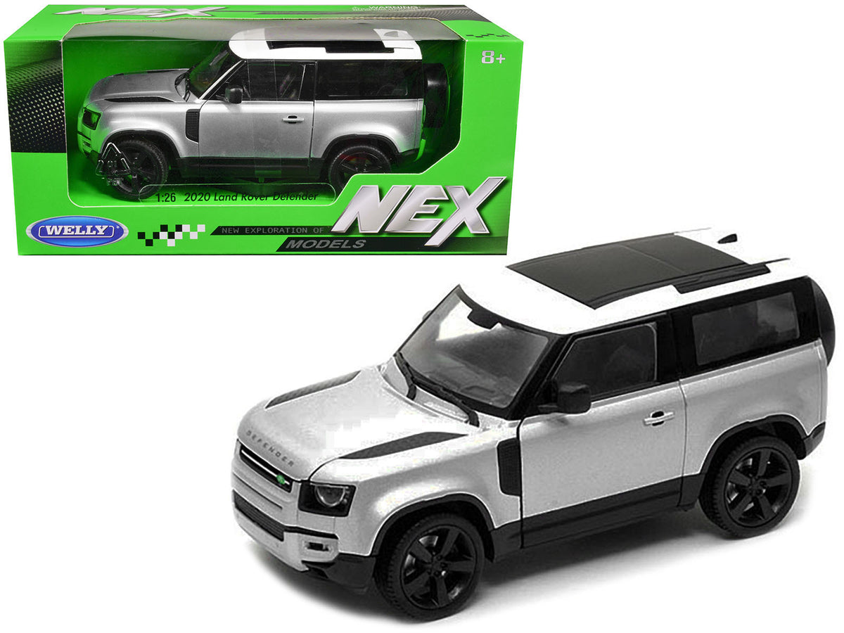 2020 Land Rover Defender Silver Metallic White Top NEX Models 1/26 Diecast