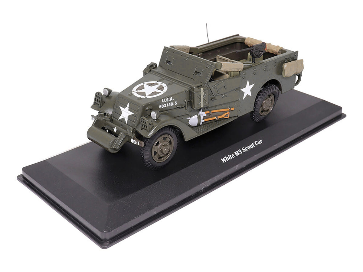 White M3 Scout Car Olive Drab "United States Army" 1/43 Diecast