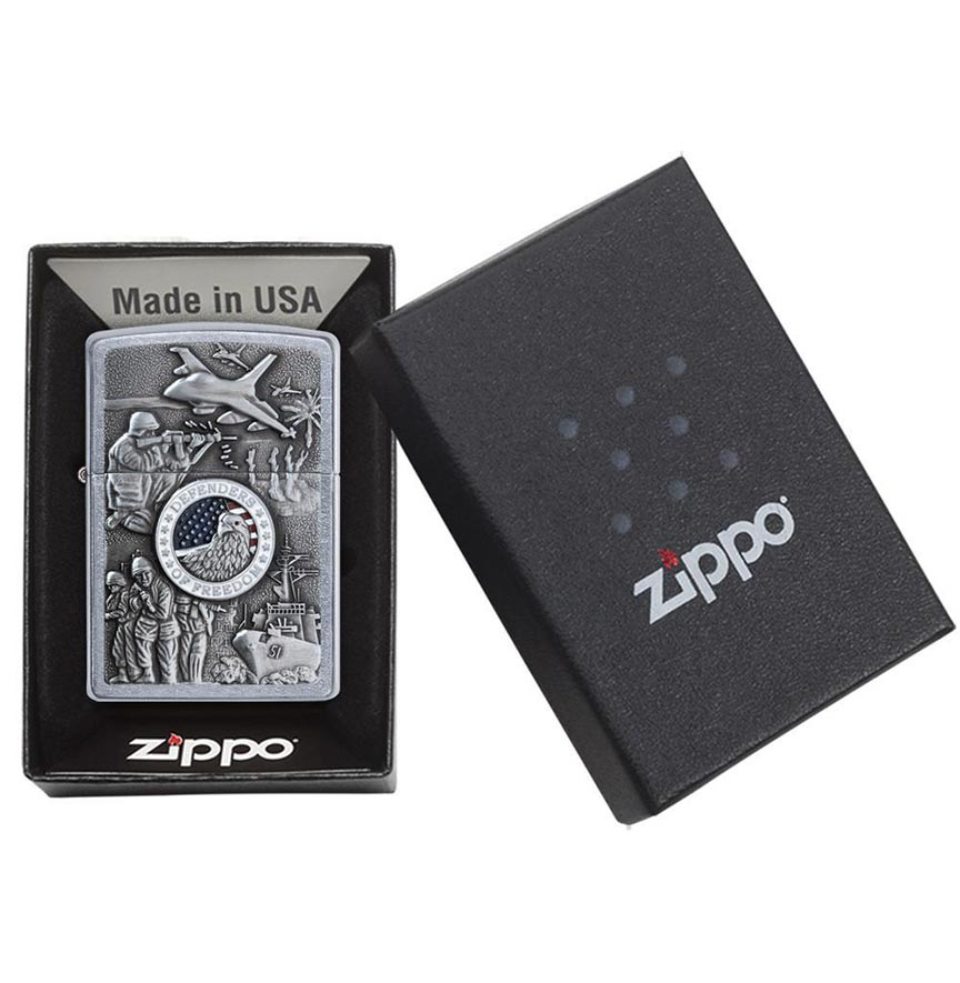 Zippo Windproof Lighter Joined L&M Forces Emblem Street Chrome