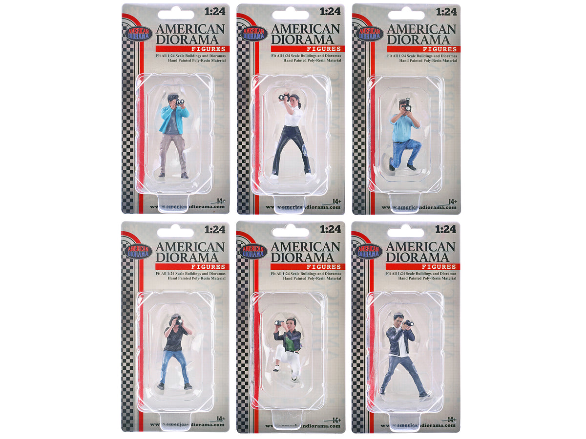 "Photographers" 6 piece Figure Set for 1/24 Scale Models - American Diorama