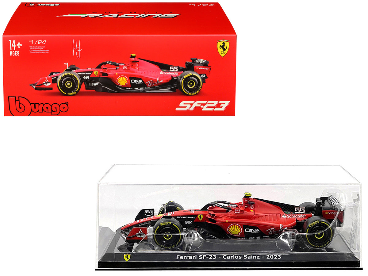 Ferrari SF-23 #55 Carlos Sainz Formula One F1 1/24 Diecast Model Car - Bburago