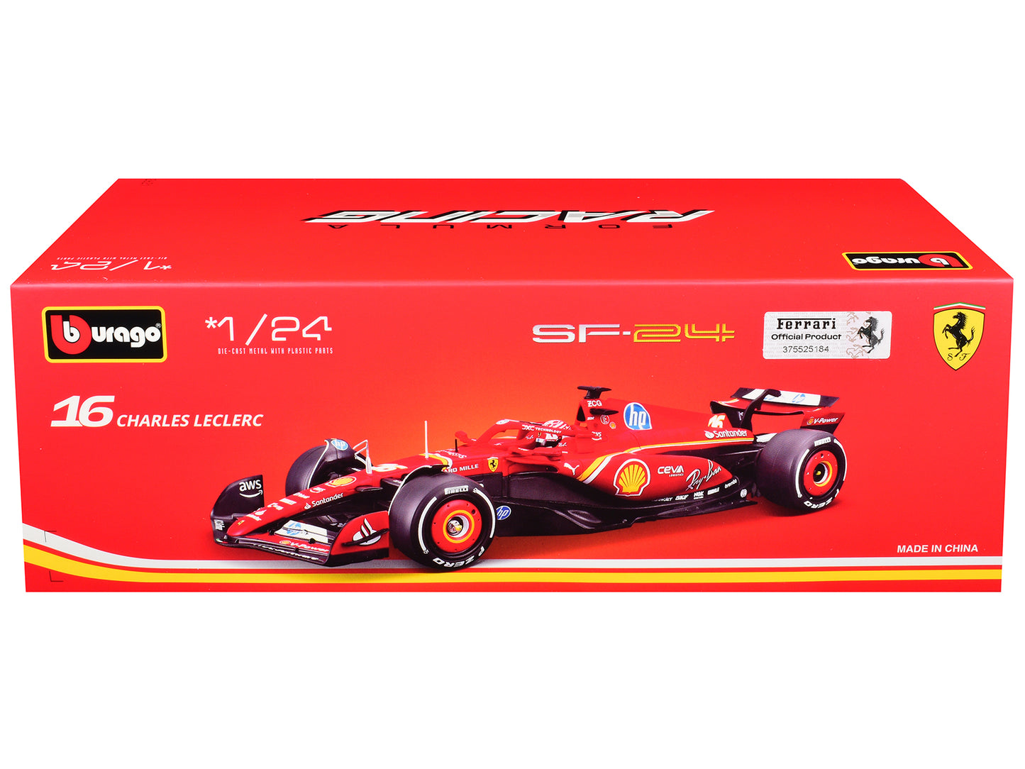Ferrari SF-24 #16 Charles Leclerc Formula One F1 World Championship (2024) "Formula Racing" Series 1/24 Diecast Model Car by Bburago