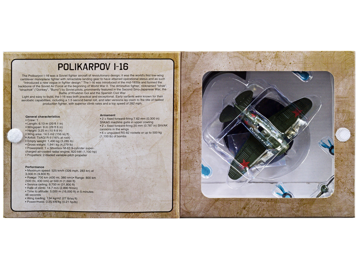 Polikarpov I-16 Fighter Plane (USSR 1933) 1/72 Diecast by Warbirds of WWII