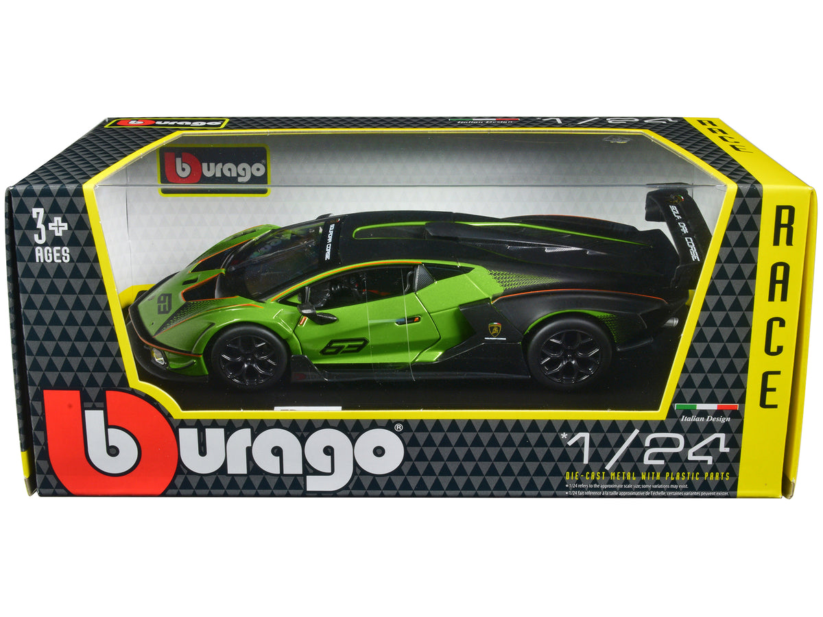 Lamborghini Essenza SCV12 #63 Green Metallic 1/24 Diecast Model Car - Bburago