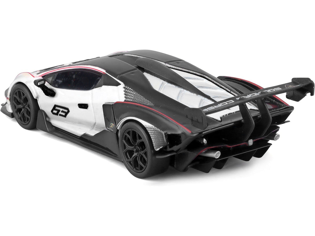 Lamborghini Essenza SCV12 #63 White Black 1/24 Diecast Model Car - Bburago