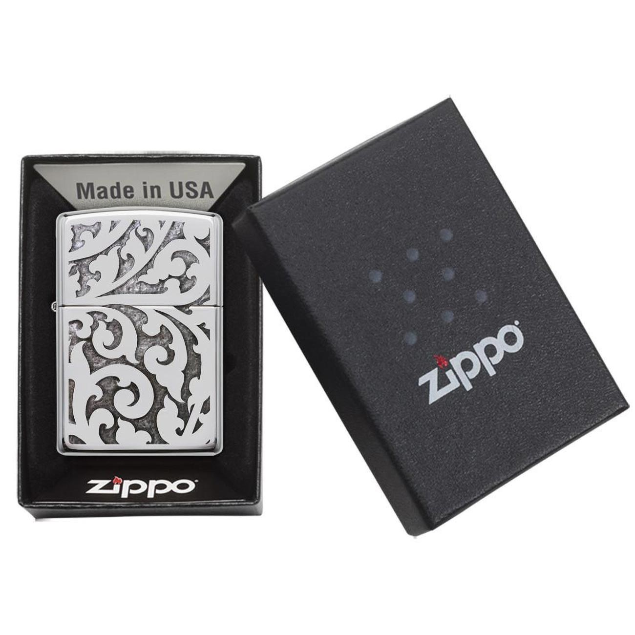 Zippo Windproof Lighter L&M Filigree High Polish Chrome