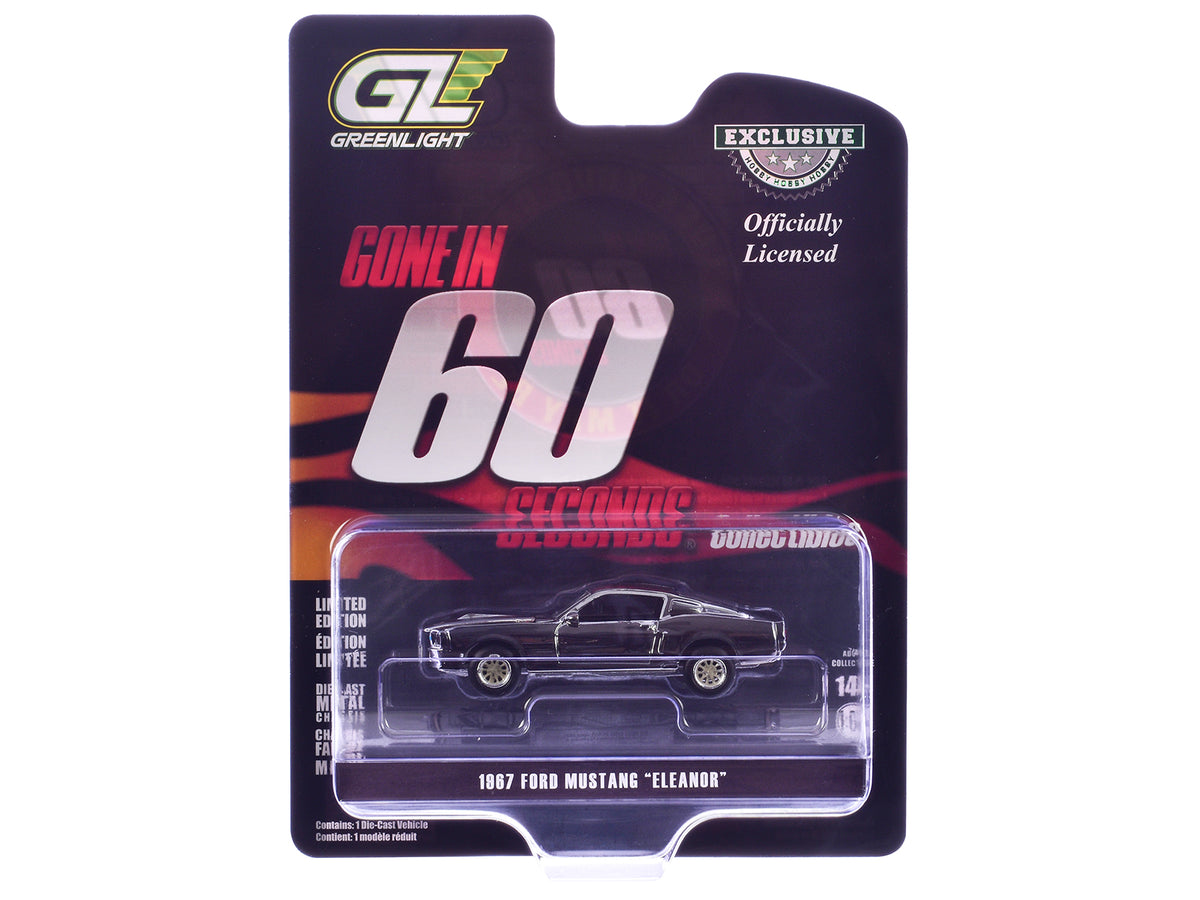 1967 Ford Mustang "Eleanor" Silver Chrome Edition "Gone in Sixty Seconds" (2000) Movie "Hobby Exclusive" Series 1/64 Diecast Model Car by Greenlight