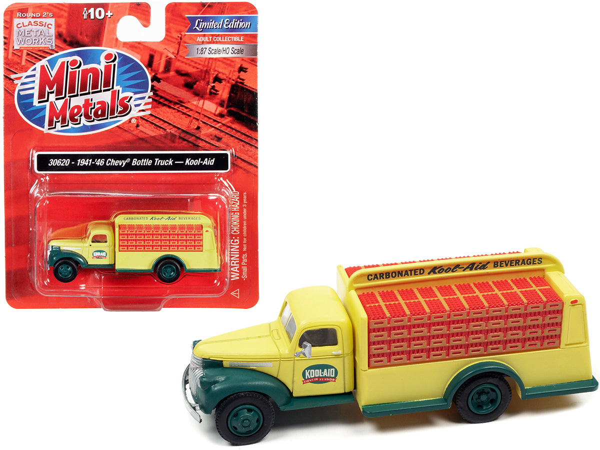 1941-1946 Chevrolet Delivery Bottle Truck Yellow Green Kool-Aid 1/87 Scale Model