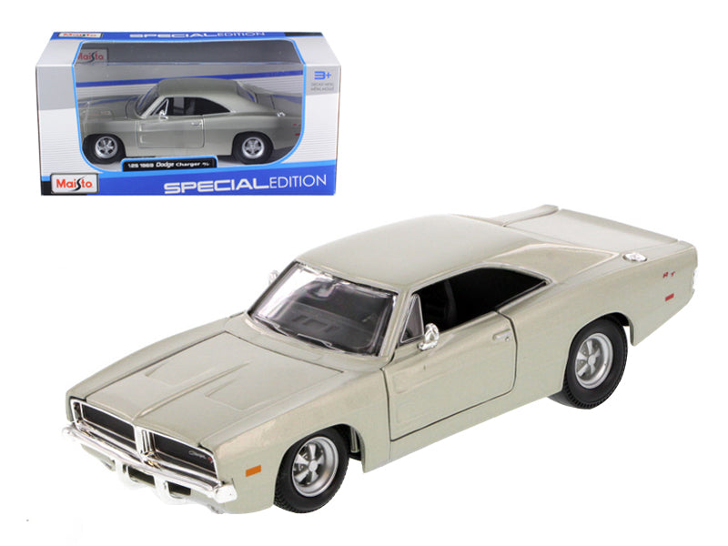 1969 Dodge Charger R/T Hemi Silver 1/25 Diecast Car Model - Maisto