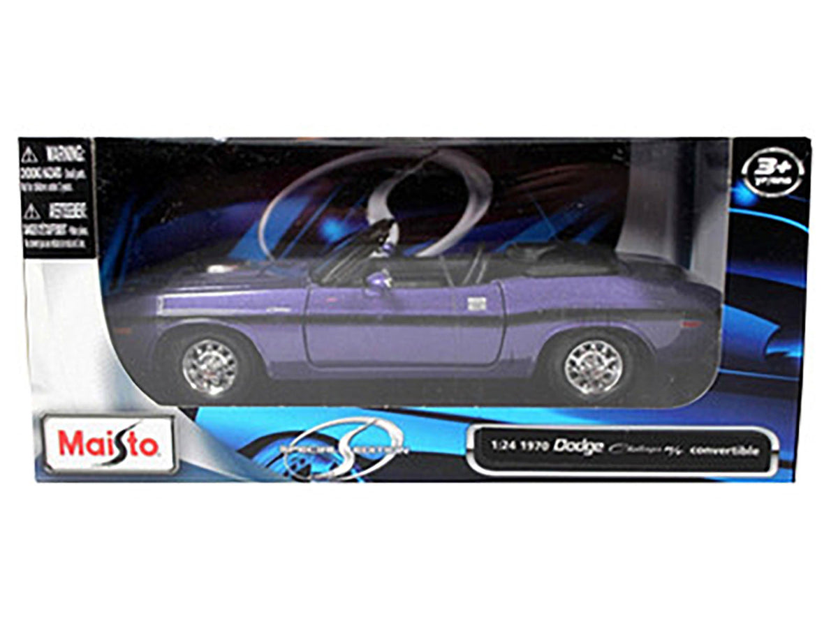 1970 Dodge Challenger R/T Convertible Purple 1/24 Diecast Model Car - Maisto