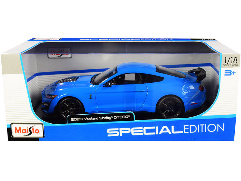 2020 Ford Mustang Shelby GT500 Light Blue 1/18 Diecast Model Car - Maisto
