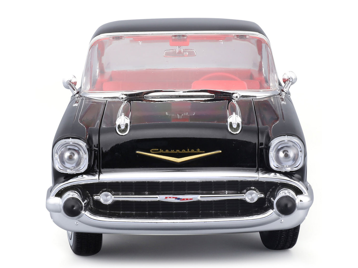 1957 Chevrolet Bel Air Coupe Black with Red Interior "Special Edition" Series 1/18 Diecast Model Car by Maisto