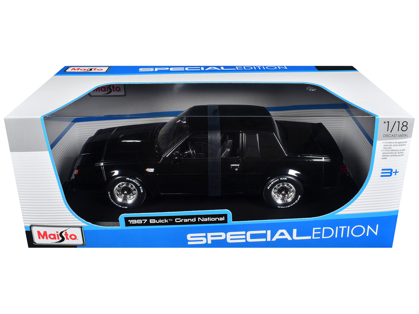 1987 Buick Grand National Black "Special Edition" Series 1/18 T&y Diecast Model Car by Maisto