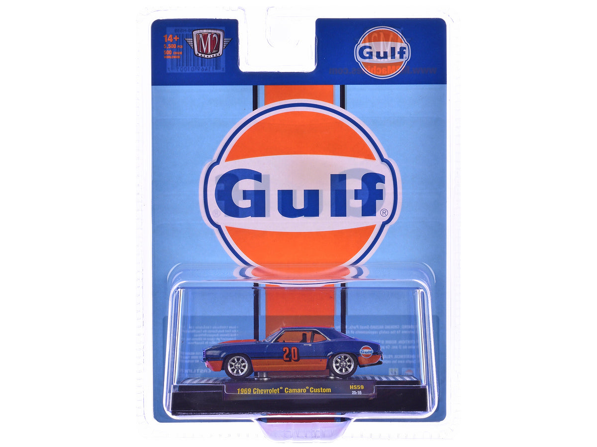 1969 Chevrolet Camaro Custom #20 Dark Blue Orange 1/64 Diecast Model Car - M2