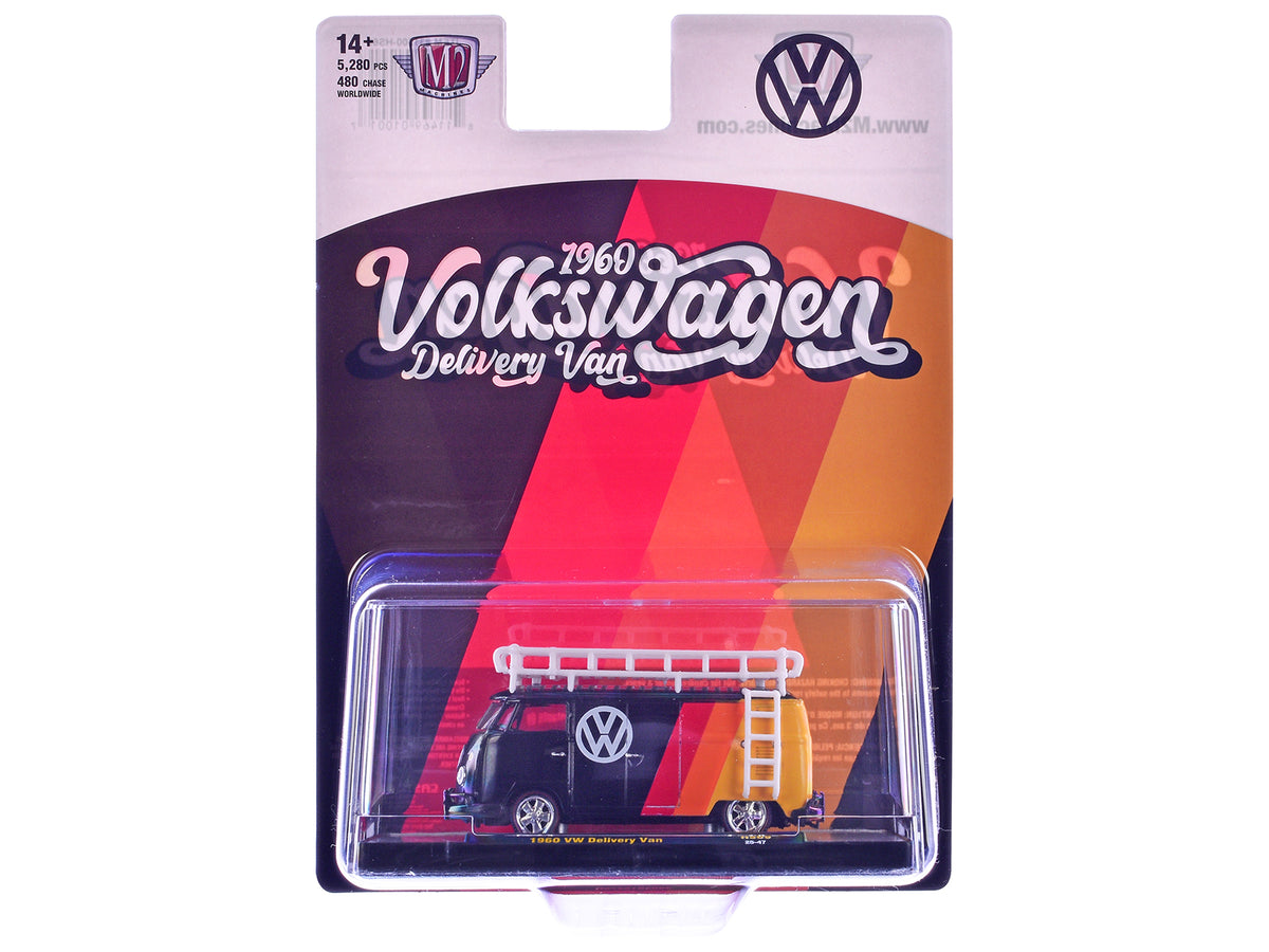 1960 Volkswagen Delivery Van Black Stripes White Roof 1/64 Diecast Model - M2