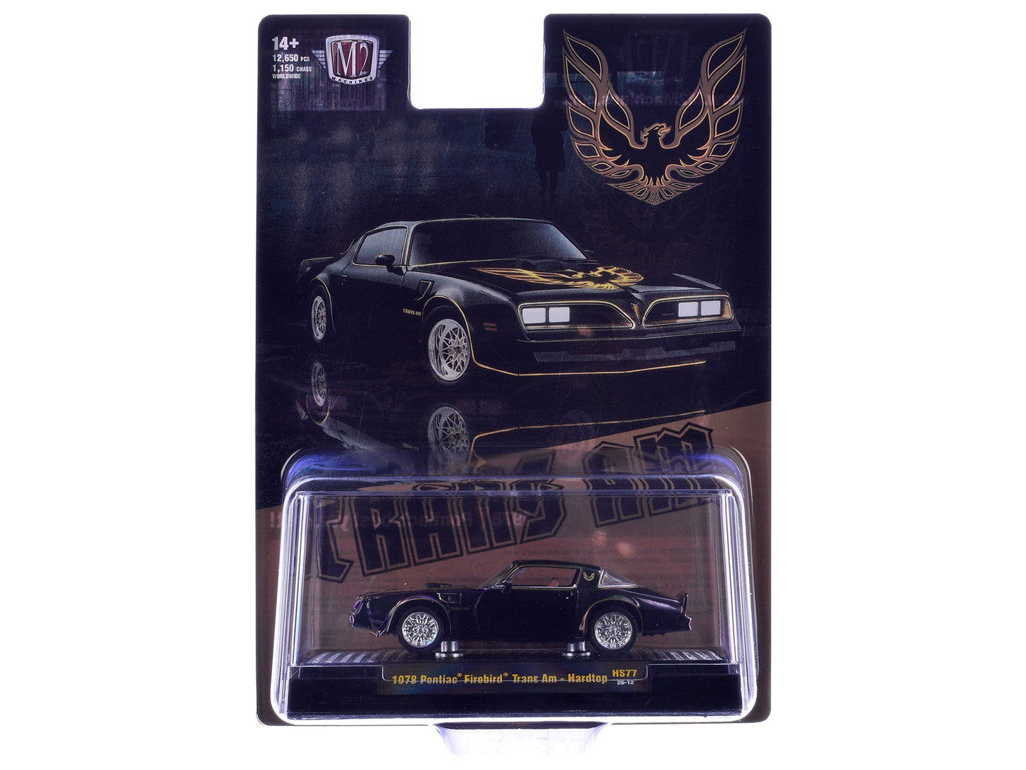 1978 Pontiac Firebird Trans Am Black with Hood Graphics Limited Edition to 12650 pieces Worldwide 1/64 Diecast Model Car by M2 Machines