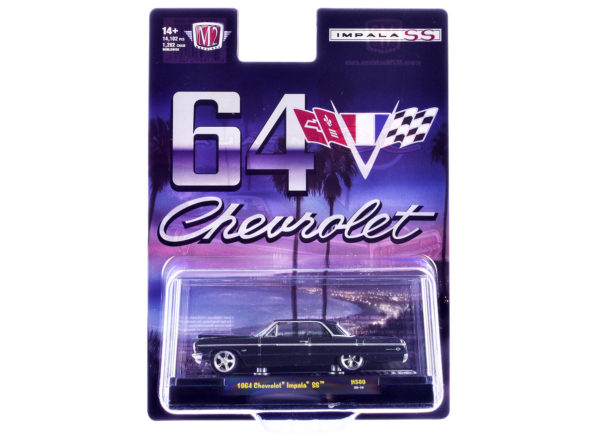 1964 Chevrolet Impala SS Black Metallic 1/64 Diecast Model Car by M2 Machines