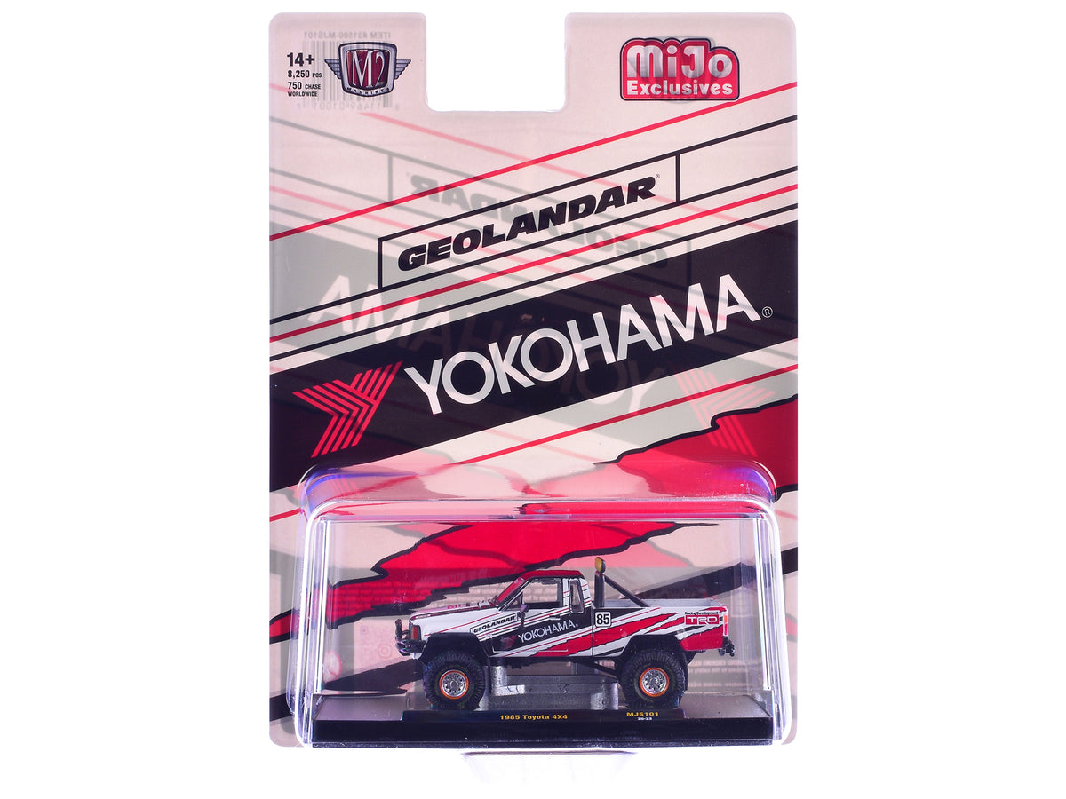 1985 Toyota SR5 4×4 Pickup Truck #85 White Black Red 1/64 Diecast Model - M2