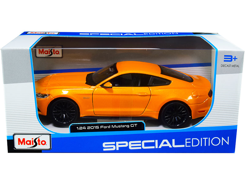 2015 Ford Mustang GT 5.0 Orange Metallic 1/24 Diecast Model Car - Maisto