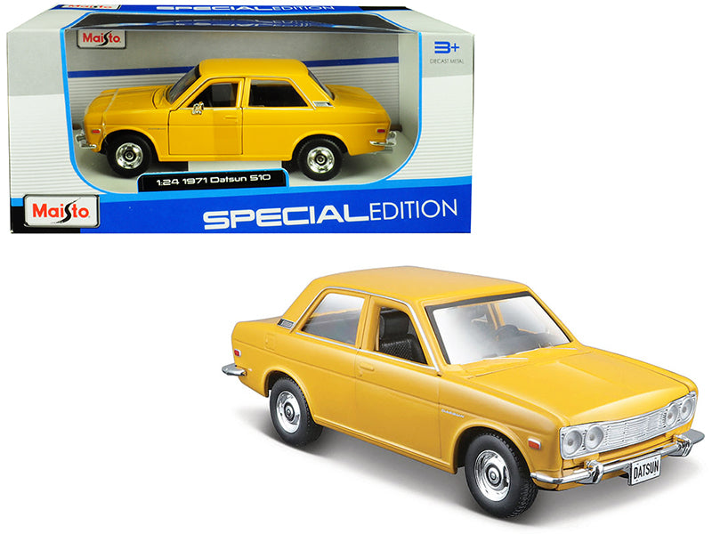 1971 Datsun 510 Yellow 1/24 Diecast Model Car - Maisto