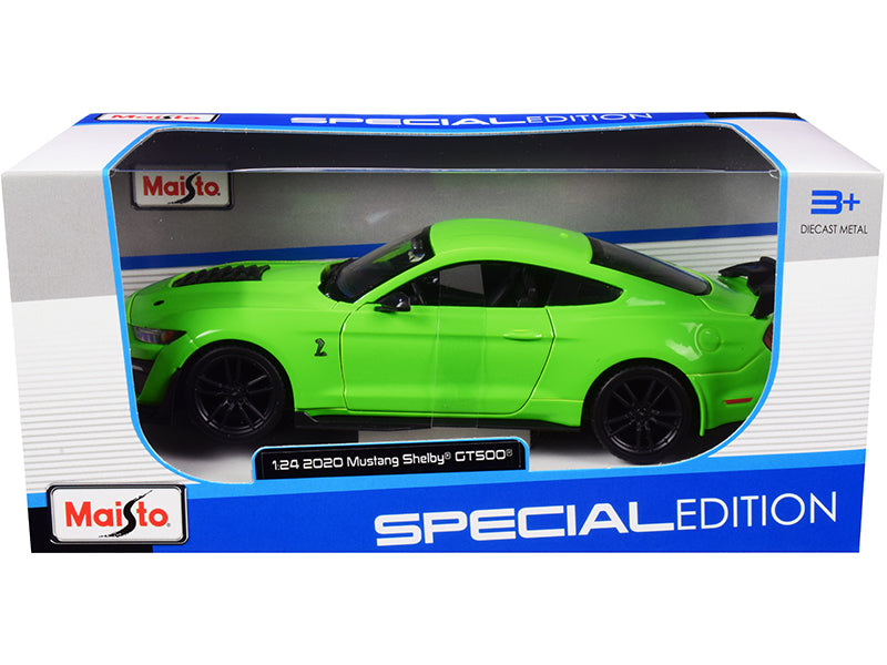 2020 Ford Mustang Shelby GT500 Bright Green 1/24 Diecast Model Car - Maisto