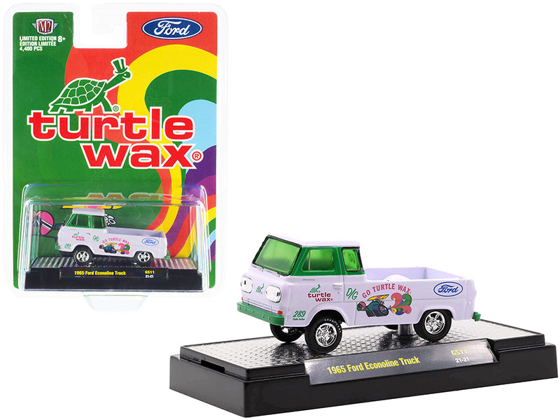 1965 Ford Econoline Pickup Truck White Green 1/64 Diecast Model - M2