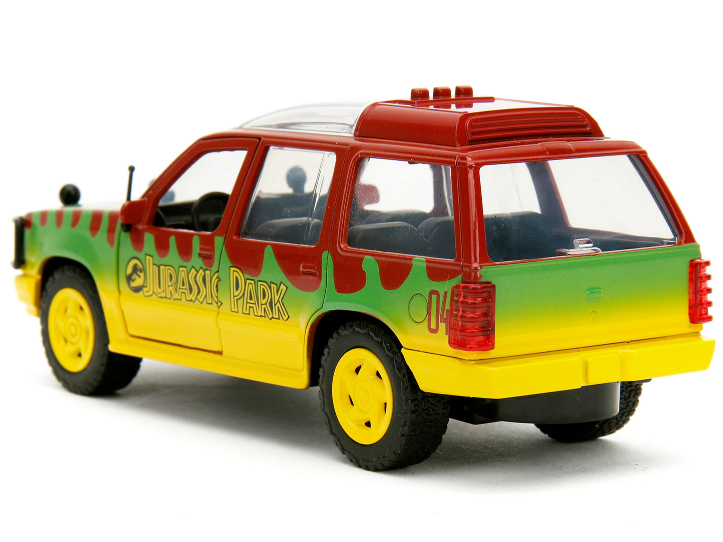 Ford Explorer Red and Yellow with Green Graphics "Jurassic Park" (1993) Movie 30th Anniversary "Hollywood Rides" Series 1/32 Diecast Model Car by Jada <h2>Ford Jada</h2> <p>High-quality perfect for co