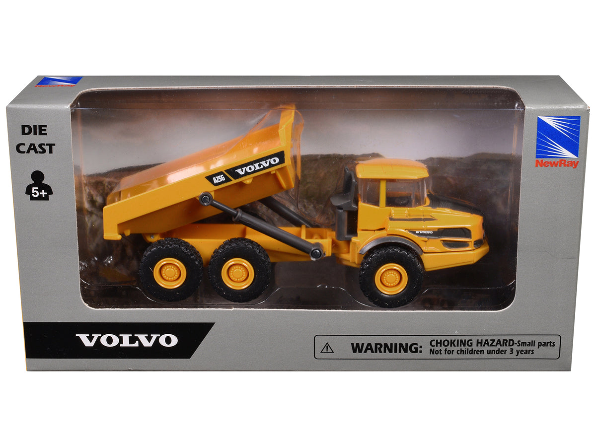 Volvo A25G Dump Truck Yellow Diecast Model - New Ray