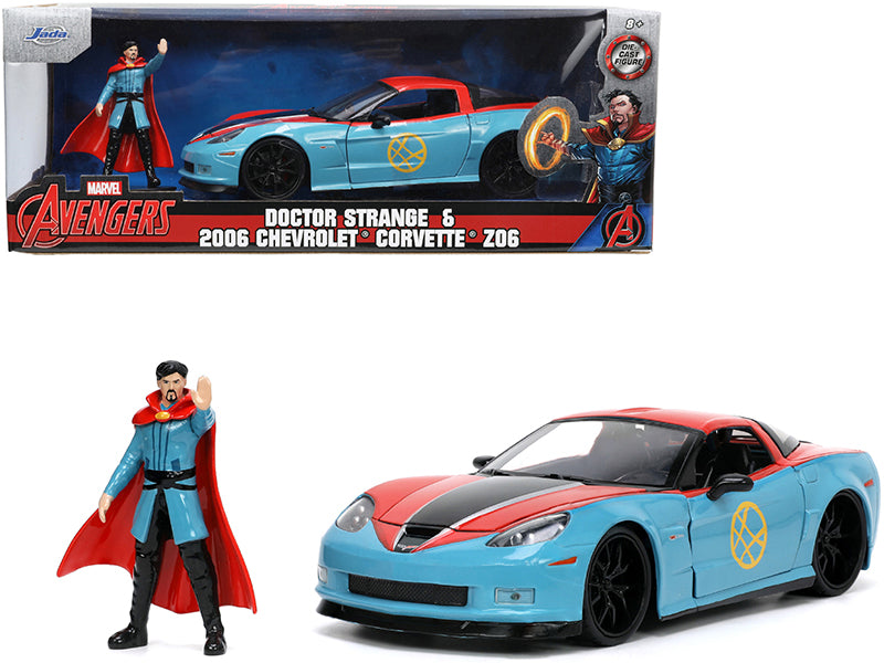 2006 Chevrolet Corvette Z06 Red and Blue with Doctor Strange Diecast Figurine "Avengers" "Marvel" Series "Hollywood Rides" 1/24 Model Car by Jada <h2>2006 Jada</h2> <p>High-quality perfect for collect