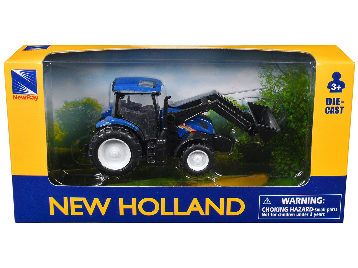 New Holland T6.175 Tractor with Front Loader Blue Diecast Model - New Ray