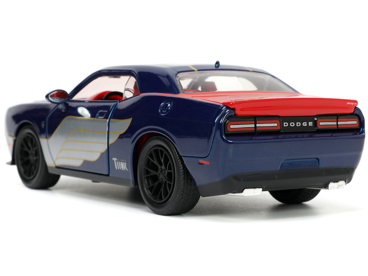 2015 Dodge Challenger SRT Hellcat Dark Blue with Graphics and Red Interior Thor Diecast Figure "The Mighty Thor" "Marvel" Series 1/24 Model Car by Jada <h2>2015 Jada</h2> <p>High-quality perfect for c