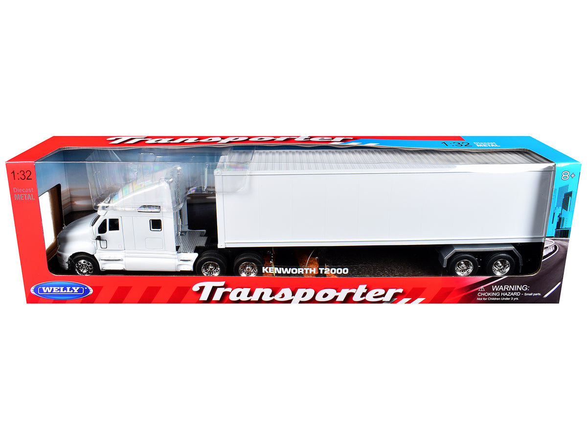 Kenworth T2000 Truck White with White Container Transporter 1/32 Diecast