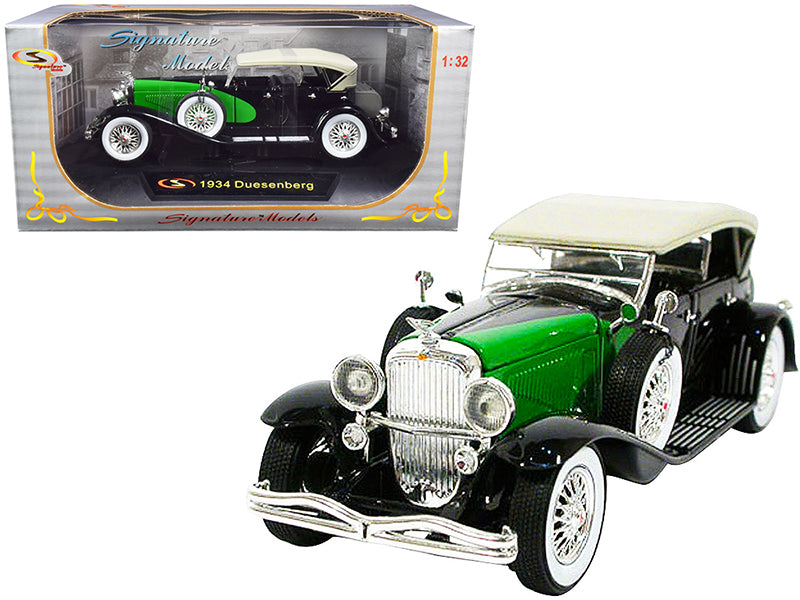 1934 Duesenberg Black and Green 1/32 Diecast by Signature Models