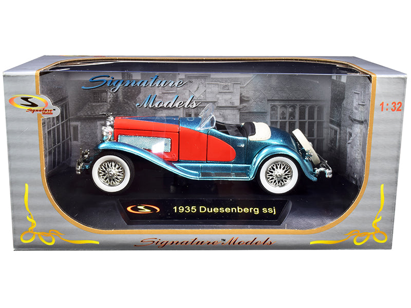 1935 Duesenberg SSJ Convertible Blue and Red 1/32 Diecast by Signature Models