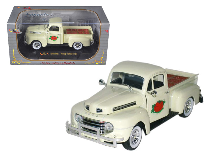 1949 Ford F-1 Delivery Pickup Truck Cream with Tomato Crates 1/32 Diecast