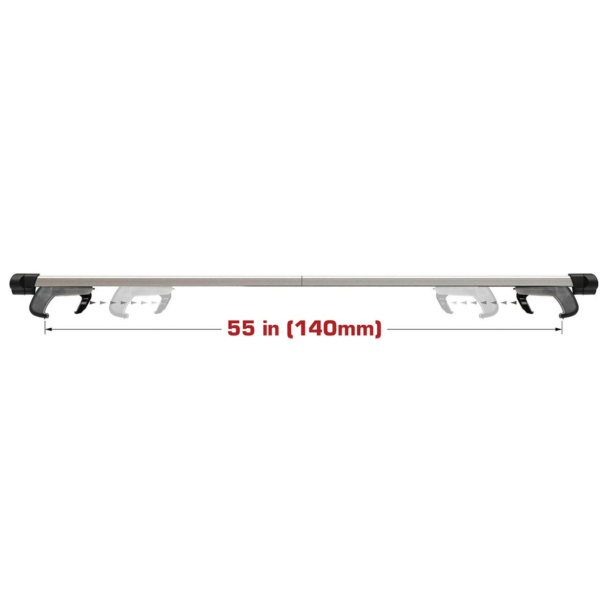 CargoLoc Adjustable Roof Top Cross Bar Set - Adjustable up to 55" (2 Piece)