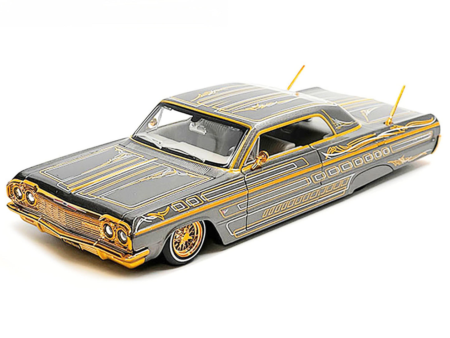 Maisto 1964 Chevrolet Impala SS Lowrider Gray Metallic with Gold Graphics "Lowriders" "Maisto Design" Series 1/26 Diecast Model Car by <h2>1964 Maisto</h2> <p>High-quality perfect for collectors and e