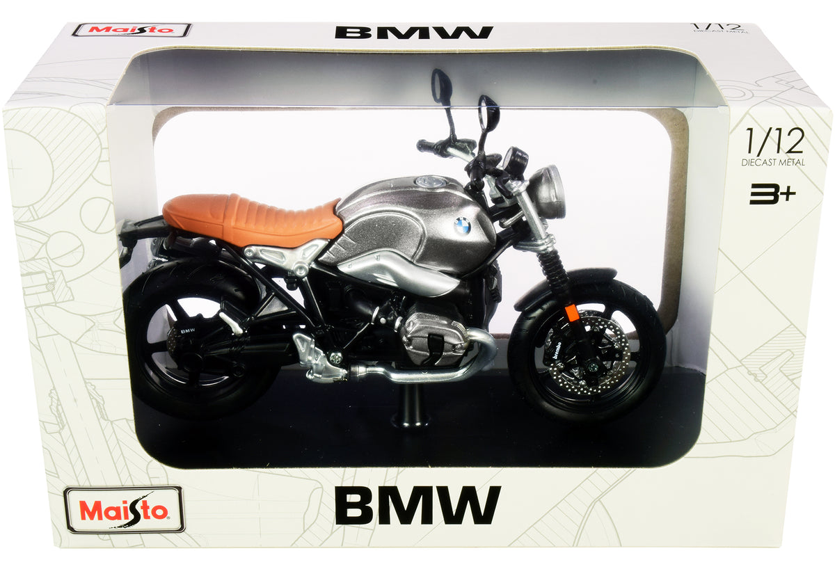 BMW R nineT Scrambler Meatllic Gray 1/12 Diecast Motorcycle Model - Maisto