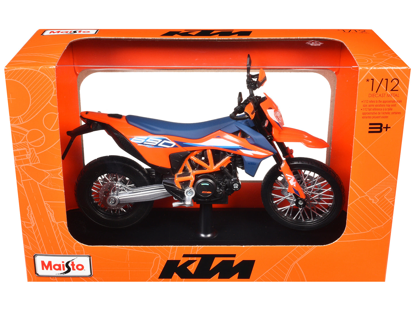 Maisto 2023 KTM 690 SMC R Orange and Blue with Display Base 1/12 Diecast Model by <h2>2023 Maisto</h2> <p>High-quality car perfect for collectors enthusiasts. Features detailed interior exterior craft
