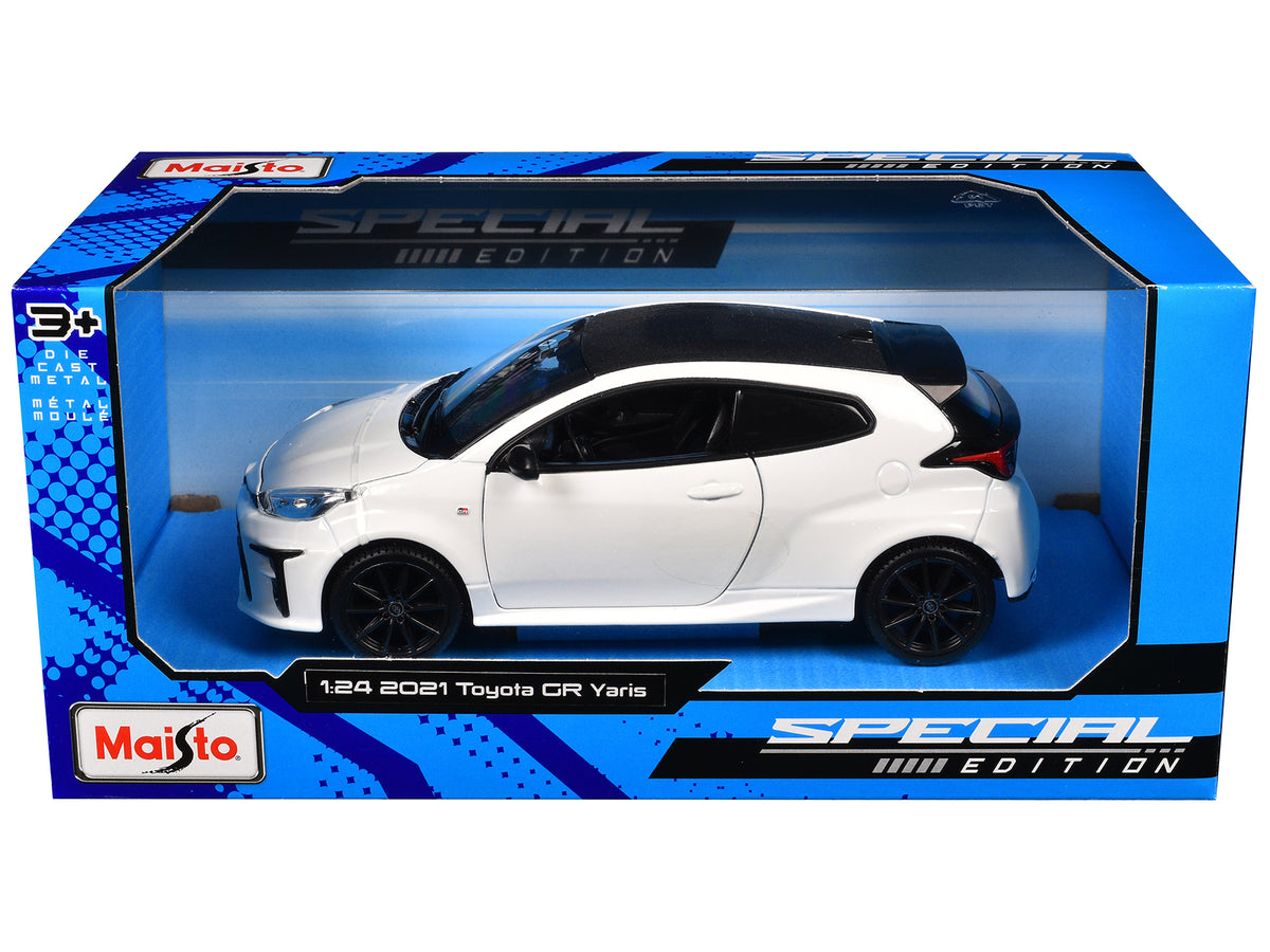 2021 Toyota GR Yaris White with Carbon Top 1/24 Diecast Model Car - Maisto