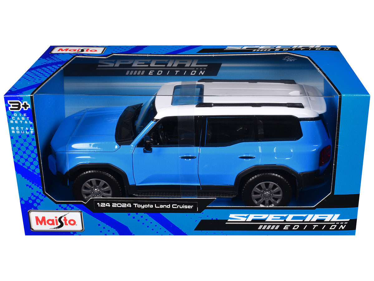2024 Toyota Land Cruiser Blue with White Top 1/24 Diecast Model Car - Maisto