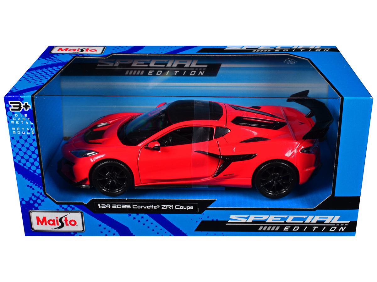 2025 Chevrolet Corvette ZR1 Coupe Red with Carbon Top 1/24 Diecast Model Car