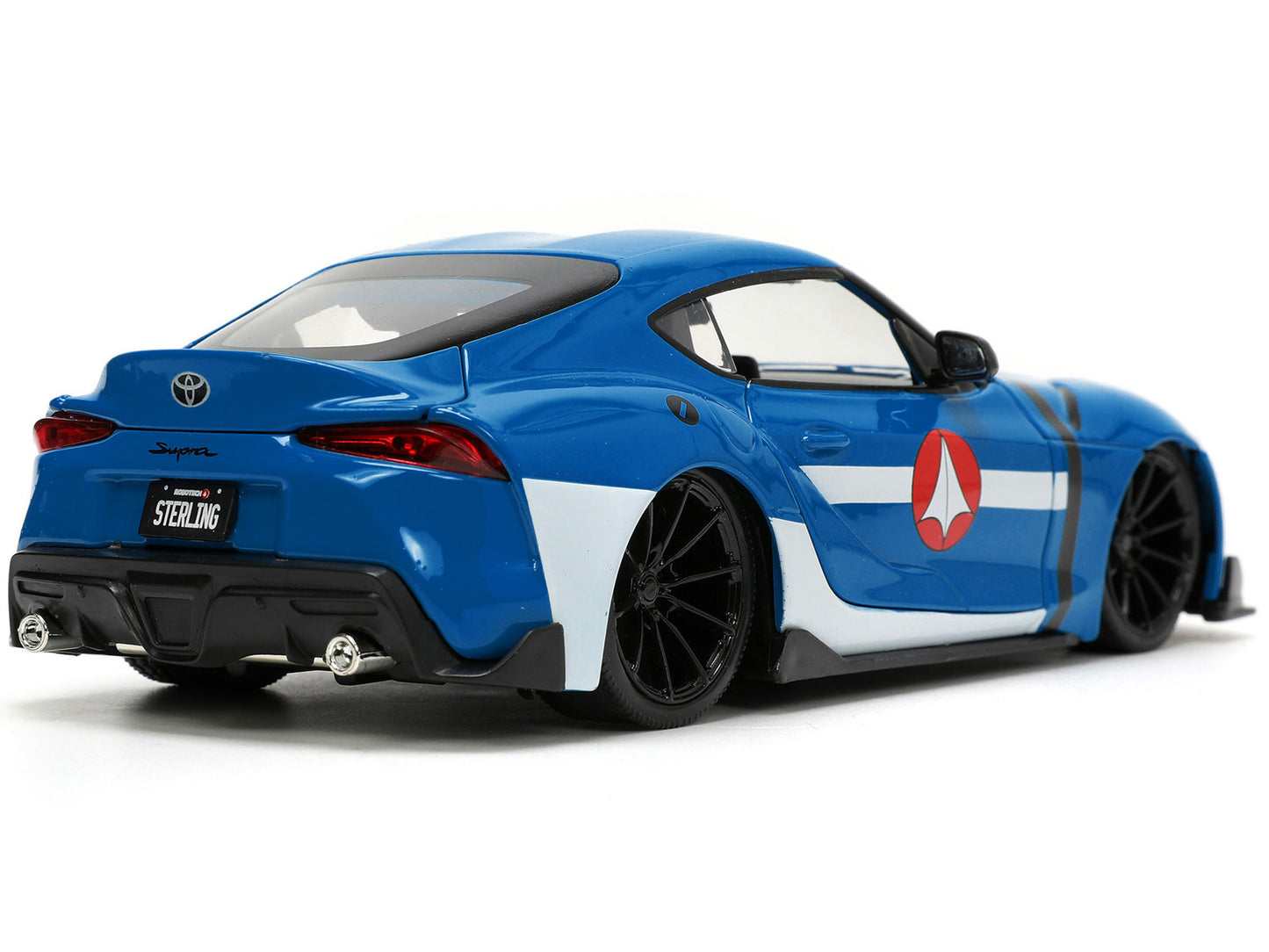 2020 Toyota Supra Blue with Graphics and Max Sterling Diecast Figurine "Robotech" "Hollywood Rides" Series 1/24 Model Car by Jada <h2>2020 Jada</h2> <p>High-quality perfect for collectors enthusiasts.