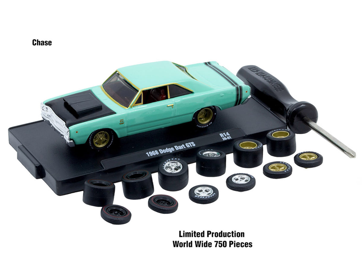 "Auto Wheels" 3 piece Car Set Release 14 1/64 Diecast Model Cars by M2 Machines