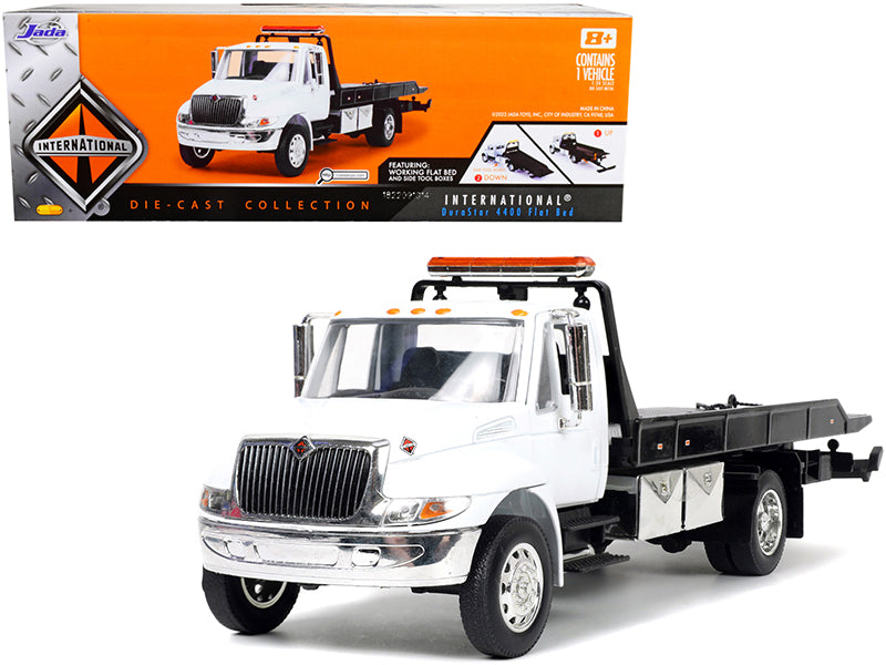International DuraStar 4400 Flatbed Tow Truck White 1/24 Diecast Model - Jada