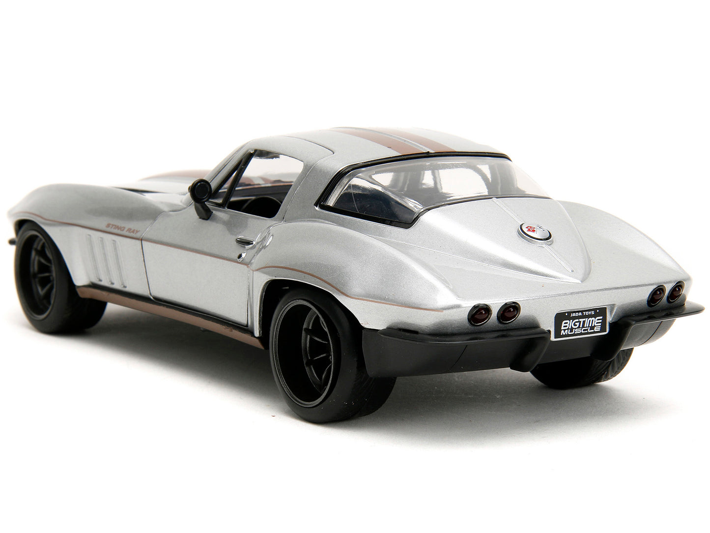 1966 Chevrolet Corvette Silver Metallic with Bronze Stripes "Bigtime Muscle" Series 1/24 Diecast Model Car by Jada <h2>1966 Jada</h2> <p>High-quality perfect for collectors and enthusiasts. Features d