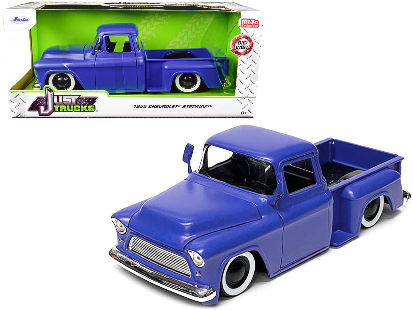 1955 Chevrolet Stepside Pickup Truck Matt Blue "Just Trucks" Series 1/24 Diecast Model Car by Jada <h2>1955 Jada</h2> <p>High-quality perfect for collectors and enthusiasts. Features detailed interior
